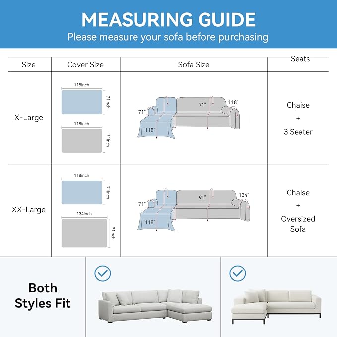 Deep Dream Sectional Couch Covers, 2 Pieces 100% Waterproof L Shaped Sofa Cover, Non Slip Couch Cover for Dogs Cats Washable, Pet Friendly Sofa Slipcovers Furniture Protector (XX-Large, Brown)