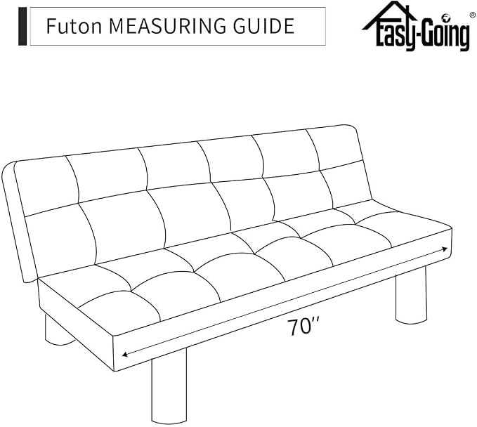 Easy-Going Futon Slipcover - Reversible Sofa Cover, Armless, Water Resistant - Protects Against Pets & Kids (Taupe/Ivory)