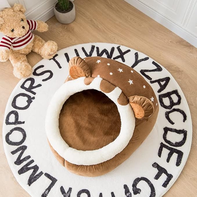 Winter Dog Bed Self-Warming Puppy House Cozy Cat Sleeping Tent Cave Beds Indoor Kitten Nest Kennel Hut for Small Medium Dog Cats