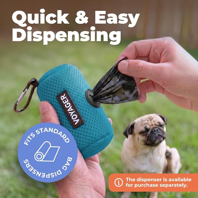 Best Pet Supplies Dog Poop Bags for Waste Refuse Cleanup, Doggy Roll Replacements for Outdoor Puppy Walking and Travel, Leak Proof and Tear Resistant, Thick Plastic - Black, 150 Bags
