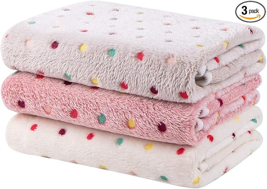 Dono 1 Pack 3 Dog Blankets, Soft Fluffy Fleece Pet Blanket Warm Sleep Mat Paw Print Design Puppy Kitten Throw Blanket Doggy Mat, Blanket for Dogs