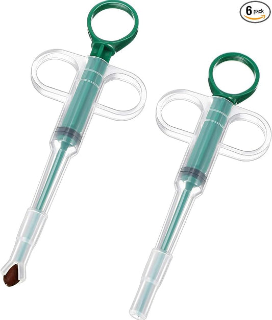 Nuanchu 2 Pieces Pet Pill Plunger Popper for Small Cats Dogs Pill Gun Dispenser Shooter Pet Piller Soft Tip Tablet Syringe Pusher Animal Medicine Feeder for Feeding Accessories (Green)
