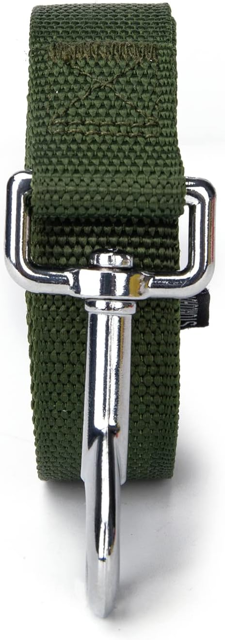 Strong Durable Nylon Dog Training Leash, 1 Inch Wide Traction Rope, 6 ft 10ft 15ft Long, for Small and Medium Dog (Military Green, 15 Feet)