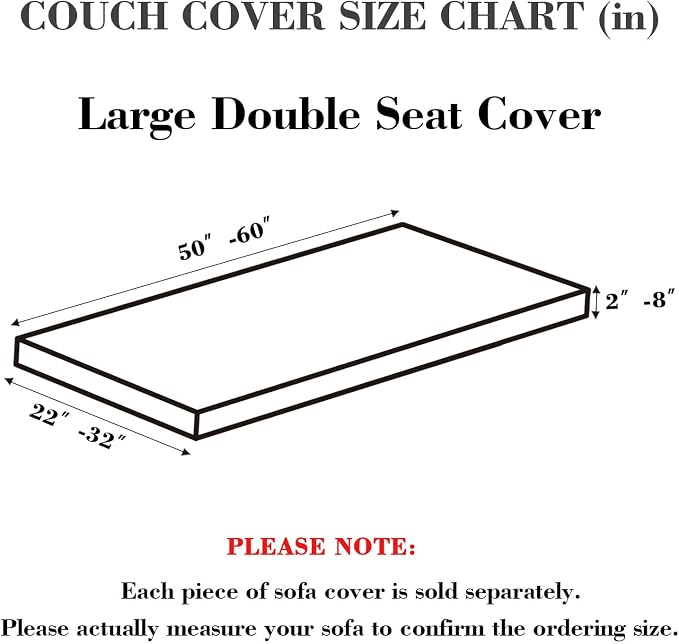 Couch Covers for 2 Cushion Sofa Pet Friendly Couch Cushion Covers Universal Sofa Covers Washable Stretch Slipcovers for Sectional Sofa (Texture Gray,Large Double Seat Cover)