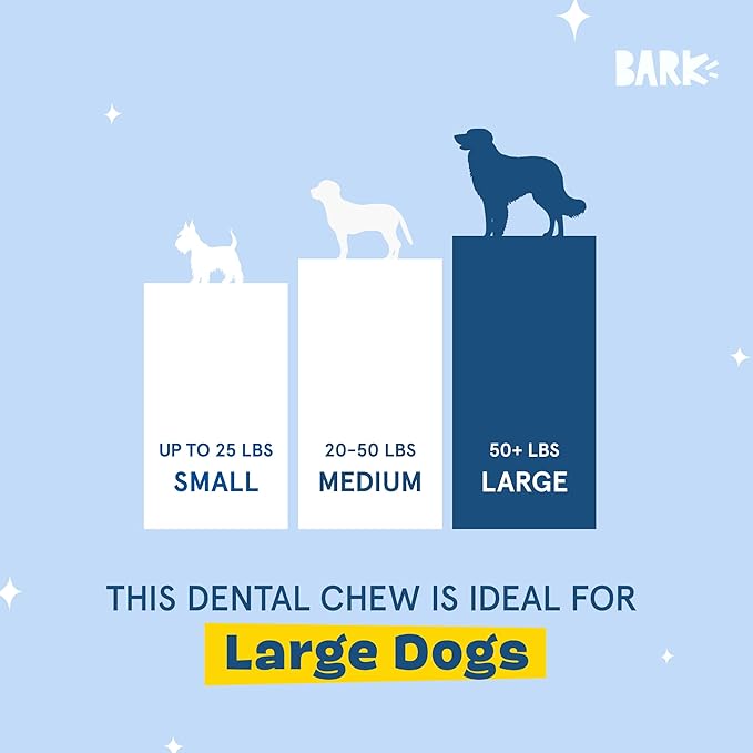Barkbox Bright Durable Dog Dental Chew Sticks - 15 Dental Chews for Dogs - for Large Breeds (50+ lbs)