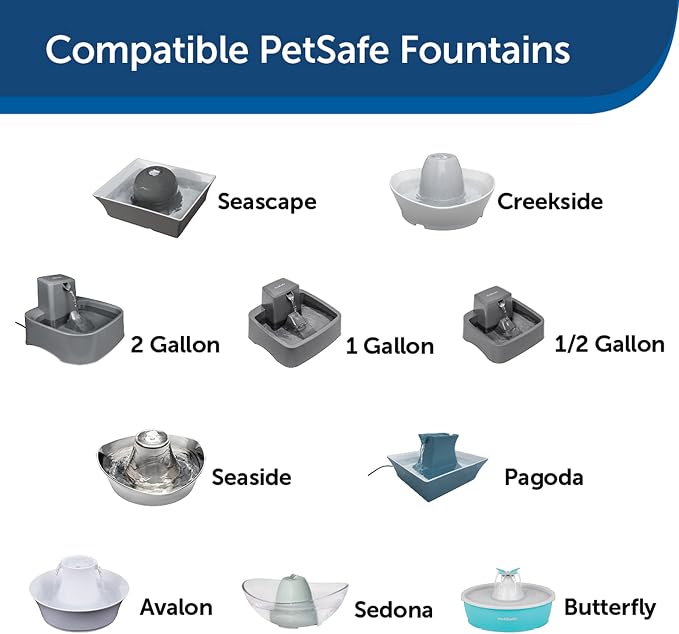 PetSafe Drinkwell Avalon & Pagoda Fountain Activated Carbon Filters - Better Hydration Choice - Long-Lasting Purity - Odor-Free Drinking - Universal Filter Replacement (Pack of 120)