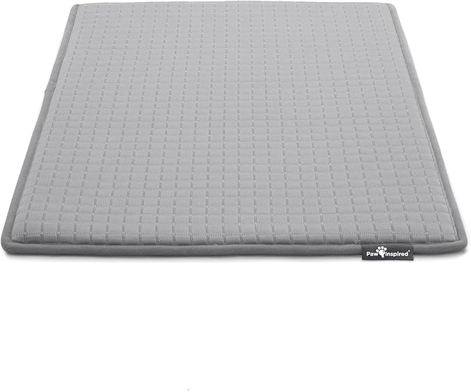 Paw Inspired Cooling Orthopedic Crate Pad for Dogs and Cats, Washable Memory Foam Dog Cooling Mat (29x18 Inch Small Size for 30 Inch Kennel, Gray)
