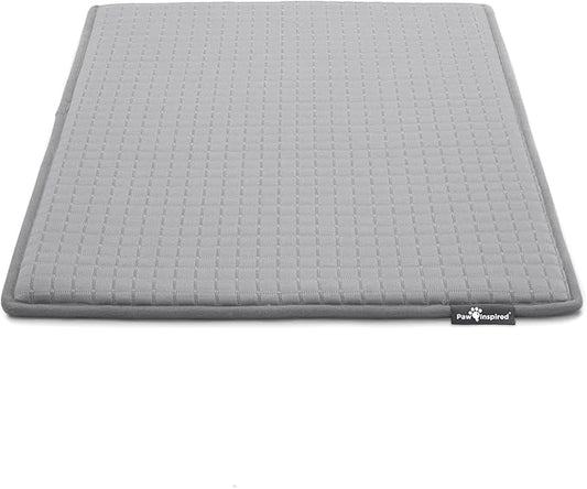 Paw Inspired Cooling Orthopedic Crate Pad for Dogs and Cats, Washable Memory Foam Dog Cooling Mat (29x18 Inch Small Size for 30 Inch Kennel, Gray)