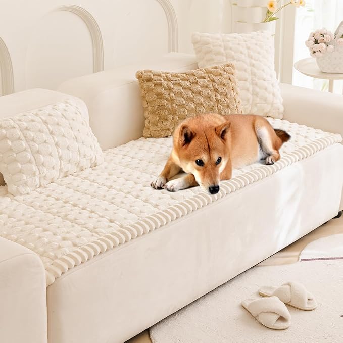 Gumfolk Plush Pet Sofa Covers for Dogs Washable Couch Protector for Cushion, Dog Friendly Furniture Covers Protector