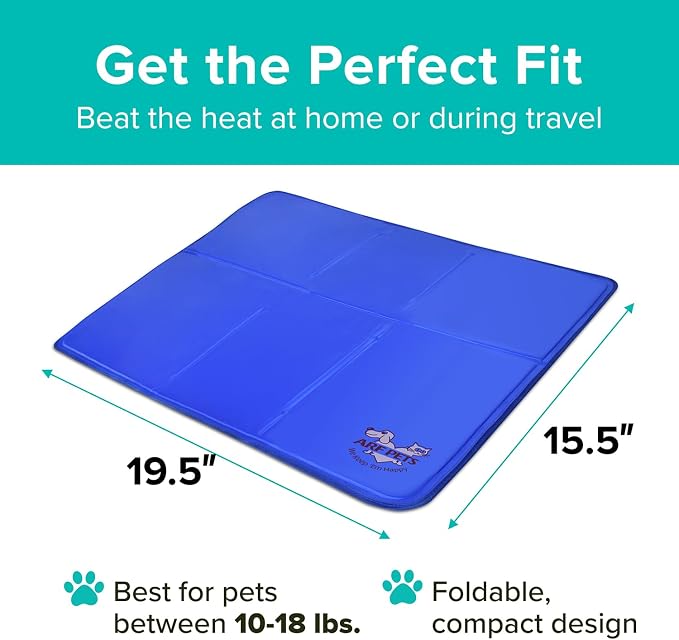Arf Pets Dog Self Cooling Mat Pad for Kennels, Crates and Beds, Non-Toxic, Durable Solid Cooling-Gel Material. No Refrigeration or Electricity Needed, Small 16" x 20"