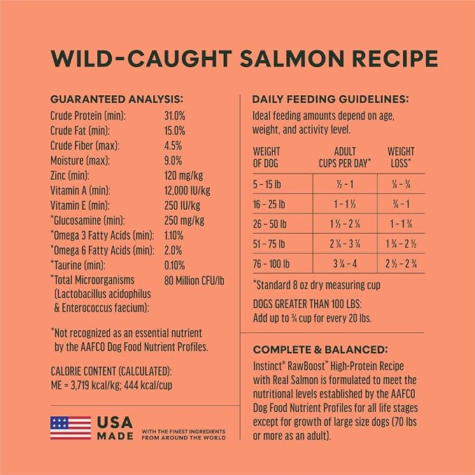 Instinct RawBoost, Natural Dry Dog Food with Freeze-Dried Pieces, High Protein, Grain-Free Recipe - Real Salmon, 3.5 lb. Bag
