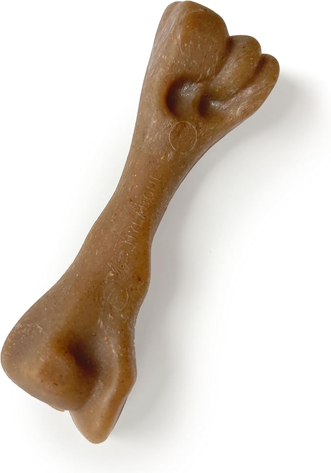 Nylabone Strong Chew Femur Bone Dog Toy Made with Real Bison & Venison, Durable Chew Toys for Aggressive Chewers, Long Lasting Dog Bone, Keeps Dogs Busy, Small Breeds - Up to 25 lbs