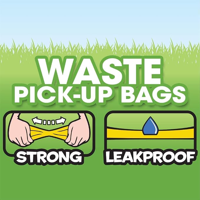 Bags on Board Premium Odor Blocking Dog Poop Bags & Dispenser, Leak Proof, Extra Thick 9x14" Waste Pick Up Bags, Antibacterial Coated for Odor Control, Bulk 600 Count Refill