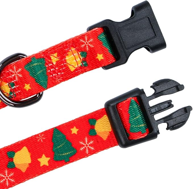 Holiday Christmas Festival Dog Collars L(Neck 17.3"-25.6", Width 1")