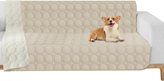 ZNSAYOTX Ultimate Cozy Blankets (52"x82") 100% Waterproof Bed Mat Blanket for Dog Pets, Couch Sofa Protector with Non-Slip Back Washable Durable, Pee Scratch Proof Easy to Clean (Khaki)
