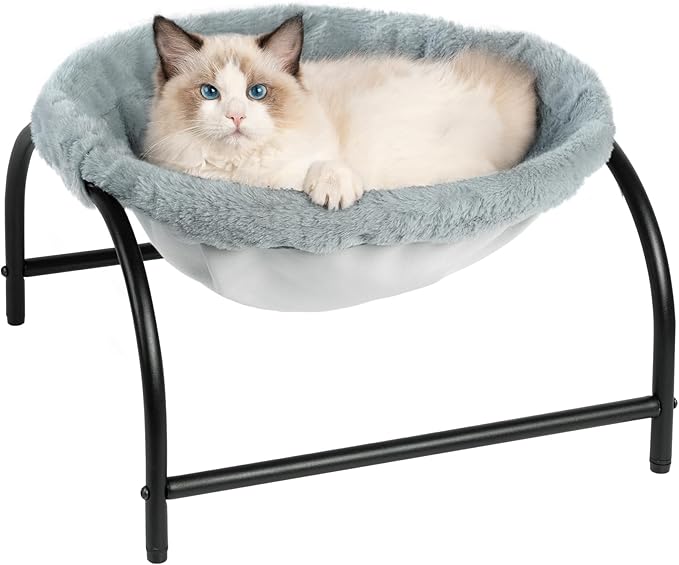 JUNSPOW Cat Bed Dog Bed Pet Hammock Bed Kitty Sleeping Cat Supplies Pet Supplies Whole Wash Stable, Detachable, Breathable, Easy Assembly Indoors Outdoors, 16.9 in x 16.9 in x 9.5 in