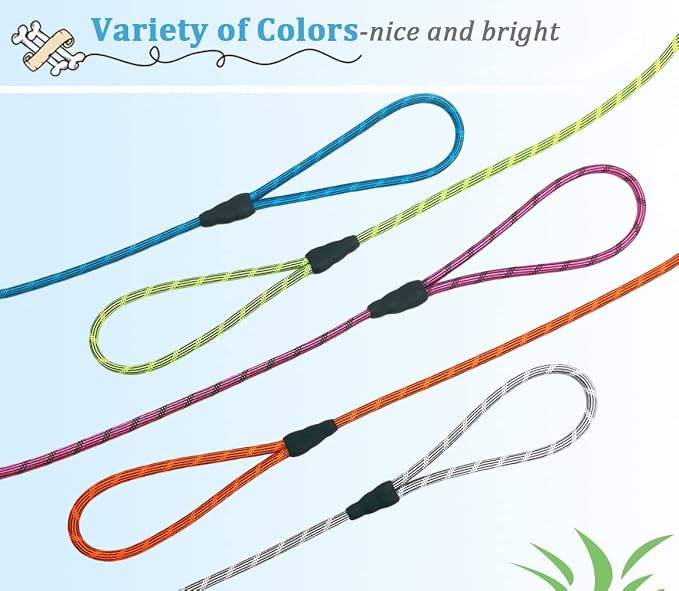 WYuZe Reflective X-Small Dog Leash 6ft Thin 1/5" Rope Cat Leash | Lightweight Sturdy for Puppy Training, Walking Lead for Chihuahua Maltese Small Pet Up to 15lb