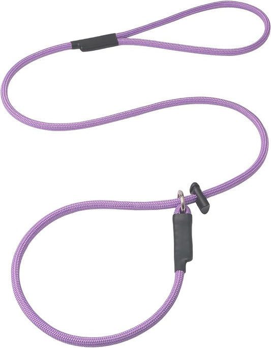 Slip Lead Dog Leash – 5/16 Inch Nylon Rope No Pull Training Leash with Stopper, Slip Rope for Walking & Correction, 4FT/5FT/6FT Control Lead for Medium Large Dogs(Light Purple, 4 FT)