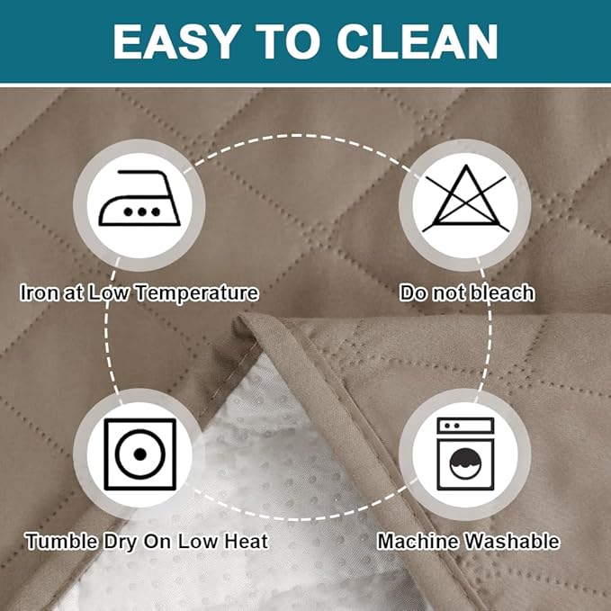 Turquoize 100% Waterproof Sofa Covers Couch Cover Sofa Cover for Dogs Couch Protector Triple Non-Slip Sofa Slipcover for 3 Cushion Couch Furniture Protector for Pets, Kids,Dog (Sofa 70", Taupe)