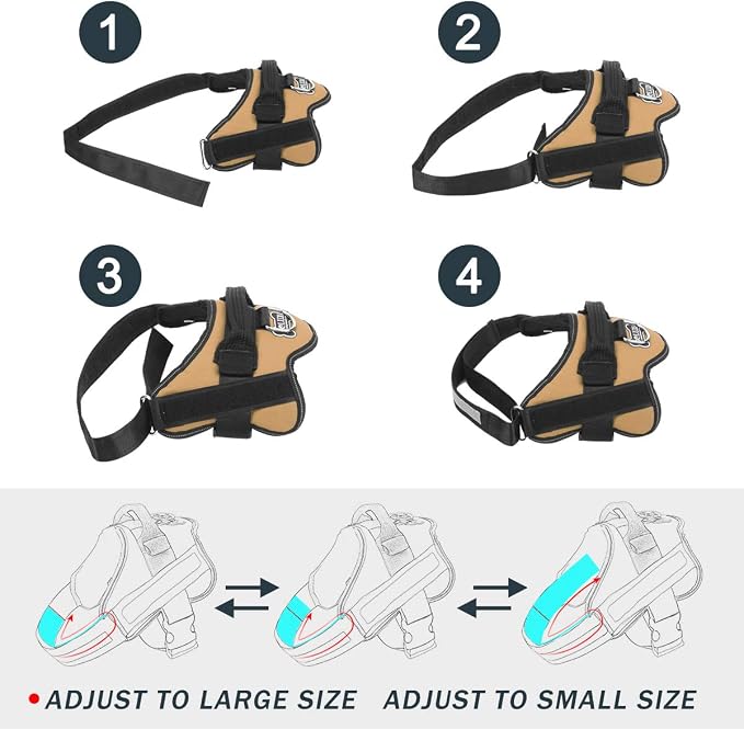 Dog Harness, No-Pull Reflective Dog Vest, Breathable Adjustable Pet Harness with Handle for Outdoor Walking - No More Pulling, Tugging or Choking ( Army Yellow, M )