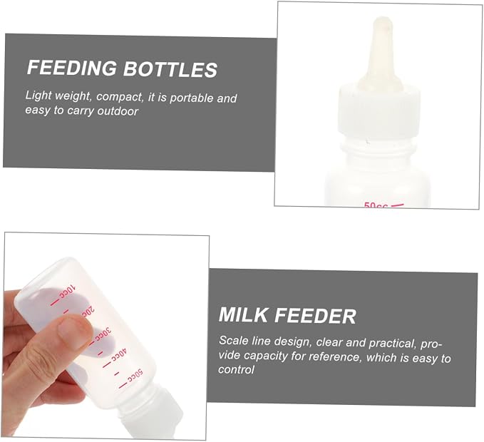 BESPORTBLE 4pcs Silicone Pet Feeding Bottles for Dogs and Cats Durable Nursing Bottles with Measurement Scale Easy to Clean and Portable Pet Supplies