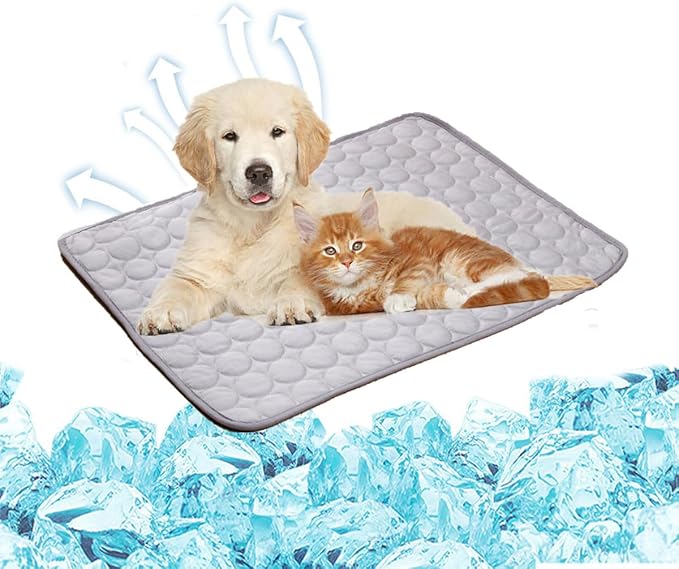 Pawlab Cooling Mat,Pawlab Cooling Mat for Dogs,King Size Self Cooling Mattress (Gray, Small)