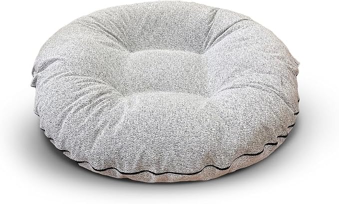 Bessie and Barnie - Luxury Extra Plush Faux Fur Bagel Pet/Dog Bed (Seagull, Lar)