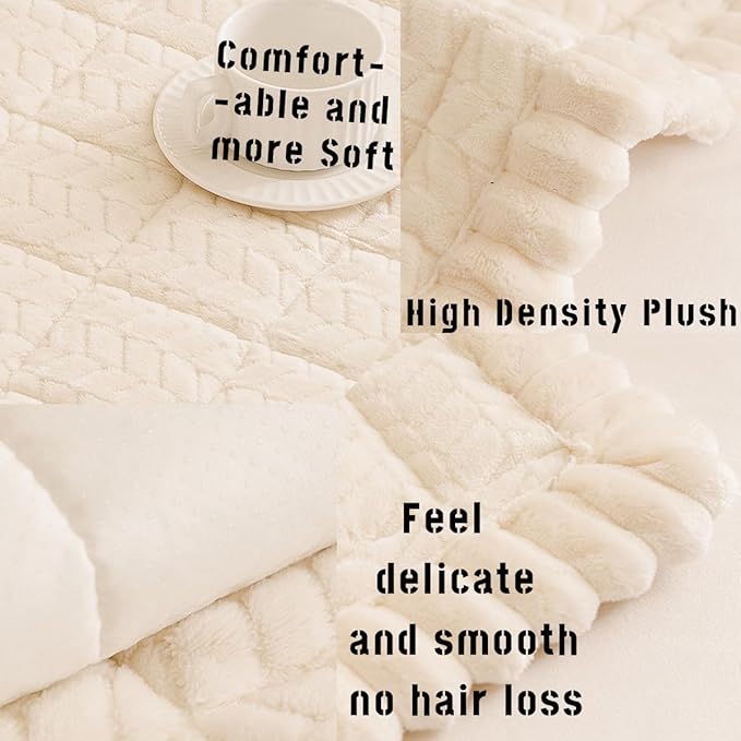 Mitid Sofa Cover Fuzzy Couch Cover for Pet, Couch Covers for Dogs Washable Non-Slip Sofa Slipcover Cushion Protector Pets Friendly Mat
