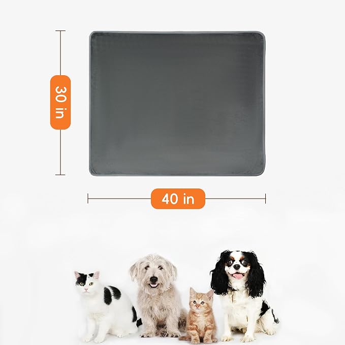 Waterproof Dog Blankets, 30"x40" Cat Blanket for Indoor Cats, Soft Fluffy Sofa Car Bed Protector, Reversible Leakproof Flannel Puppy Blanket for Small Medium Dogs(Dark Grey)