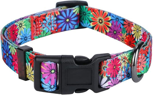 Dog Collar with Sunflowers Daisy Small