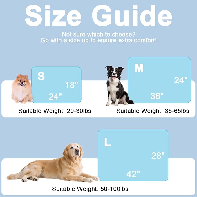 Cooling Mat for Dogs, 36x24, Blue | Q-Max>0.5, Thin Breathable Blanket, Anti-Slip Bottom, Washable, Portable for Travel