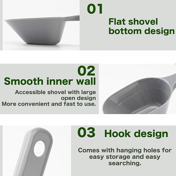 3PCS Dog Food Scoop, 1 Cup Plastic Pet Food Scoop With Measuring Lines for Dogs Cats Birds and Rabbits