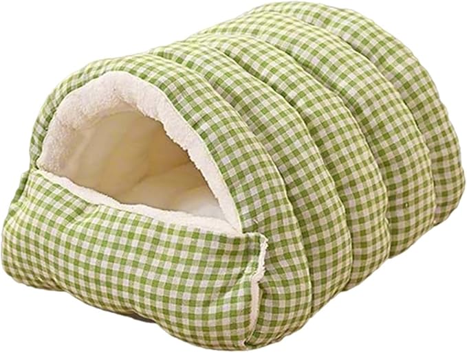 Peiiwdc Portable Enclosed Pet Bed Soft Hideaway with Cover Cave for Dog Cats Nest House Washable Stress Reducing Design Indoor Pet Bed