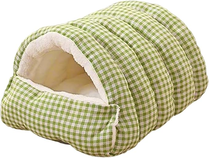 Peiiwdc Portable Enclosed Pet Bed Soft Hideaway with Cover Cave for Dog Cats Nest House Washable Stress Reducing Design Indoor Pet Bed