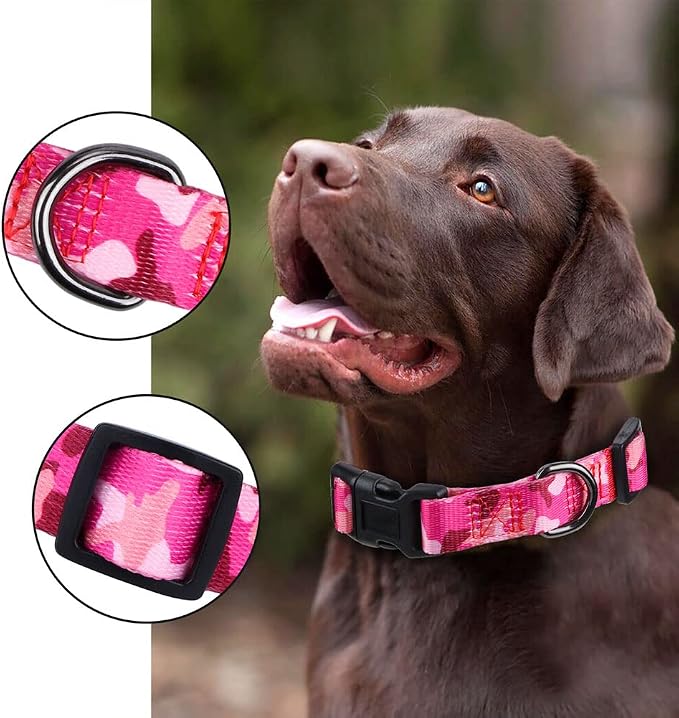 Dog Collar Special Design Personalized Soft Collars Pink Camo Small
