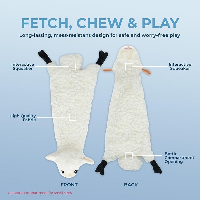 Best Pet Supplies Squeaky Dog Toys with Soft Durable Fabric for Small, Medium and Large Pets Interactive Toy for Indoor Play, Supports Active Biting and Play - Sheep, Cow, size L
