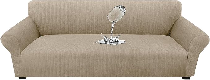 Waterproof Couch Cover, Stretch Non-Slip Oversized Sofa Slipcover with Elastic Bottom Stay-in-Place, Leakproof Furniture Protector Washable (Oversized Sofa, Island Fossi)