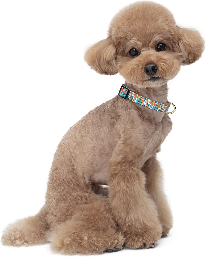 Reflective Dog Collar for Small Dogs, Cute Boho Adjustable Heavy-Duty Nylon Puppy Collar for Boy and Girl Female, Soft Pet Accessories with Quick Release Buckle, Colorful Spliced
