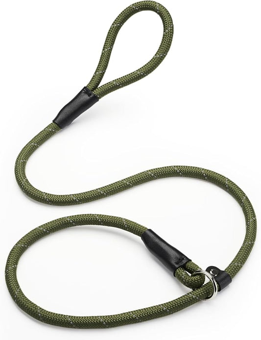 Reflective Slip Leads for Dogs,6FT x 1/2" Dog Leash Heavy Duty Strong Rope Lead for Large, Medium Dogs, No Pull Pet Training Leash(Green, Large(1/2in-4ft))