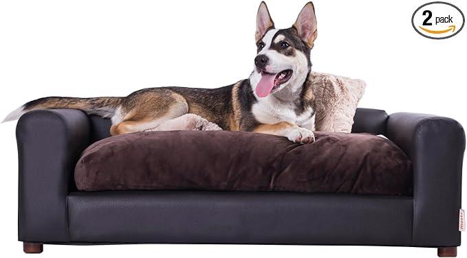 Moots Premium Leatherette Pets Sofa, Espresso, Medium/Large