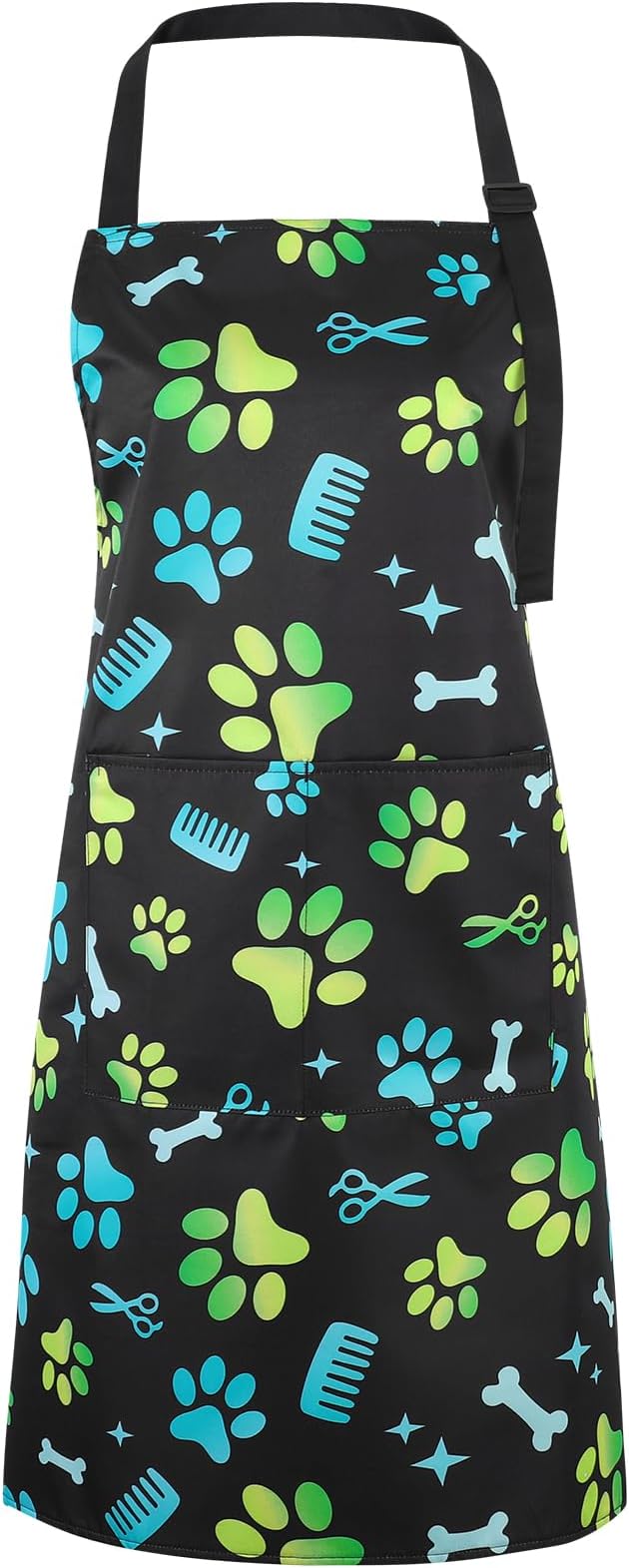 Dog Grooming Waterproof Apron with 2 Pockets, Cute Animals Puppy Dog Pets Apron