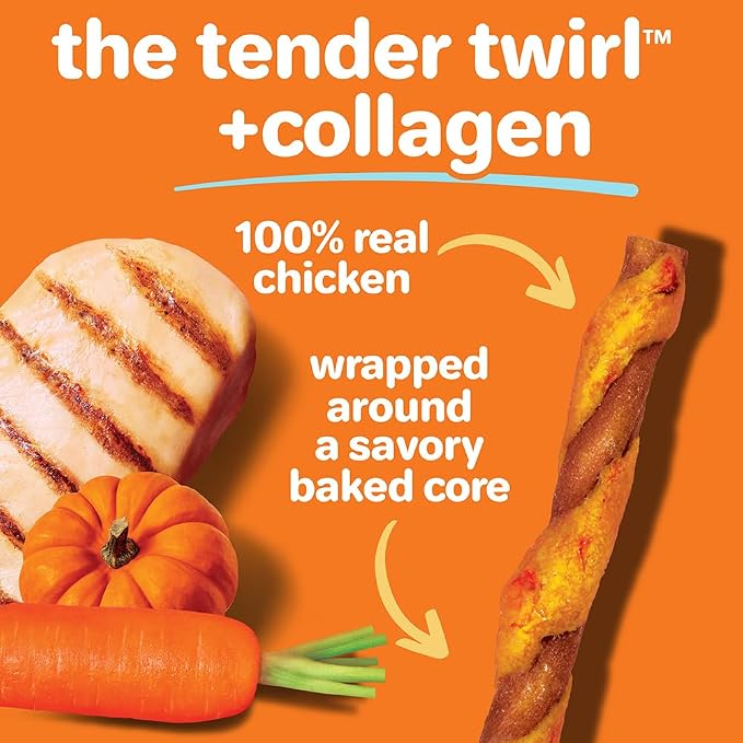Oinkies Chickentastic Tender Twirls + Collagen, 20 Count