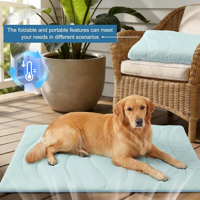 Dog Cooling Mat for Large Dogs, Double-Sided Waterproof & Cool(Q-Max>0.5),Portable Dog Cooling Mat for Summer(M/22.83 * 35.83 inch)