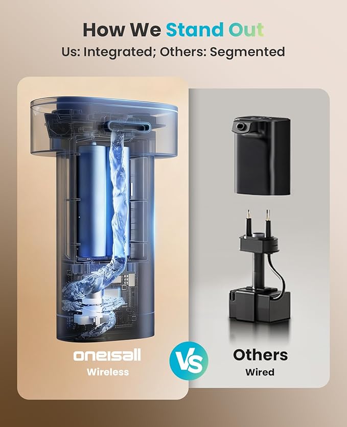 oneisall Cordless Cat Water Fountain: 108oz/3.2L Stainless Steel Cat Water Fountain with Quiet Wireless SilentFlow™ Pump for Cat Small Dog,Rechargeable BPA-Free Water Dispenser for Living Room Kitchen