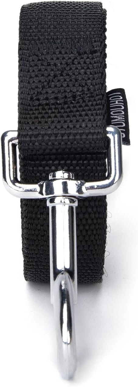 Strong Durable Nylon Dog Training Leash, 1 Inch Wide Traction Rope, 6 ft Long, for Small and Medium Dog (Black, 6 Feet)