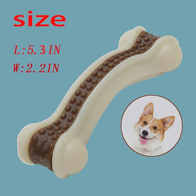 Dog Bones Chew Toys for Aggressive Chewers, 8 Pack Real Beef Flavor,Indestructible Dog Teething Chew Toys for Large/Medium/Small Puppies Breed,Tough Pet Toy with Durable Nylon