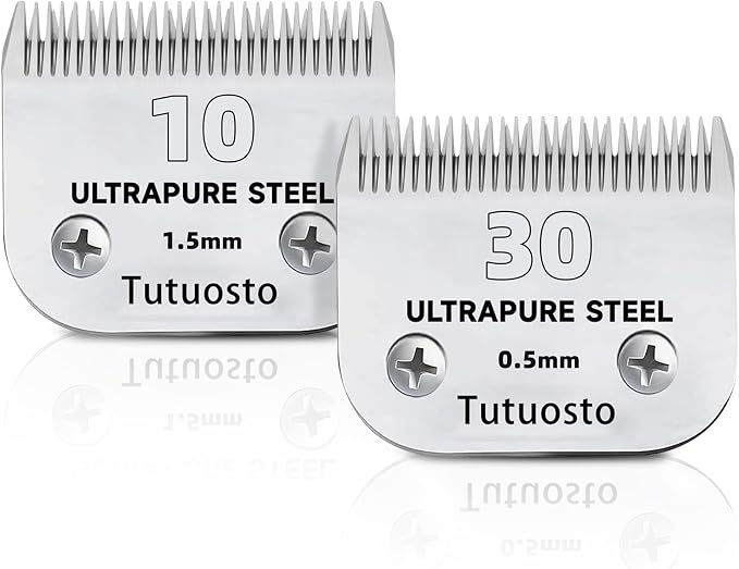 Clipper Blades Pet Grooming Clipper Replacement Blades Detachable Blade Compatible with andis/wahl/Oster Dog Clippers (10#&30#)