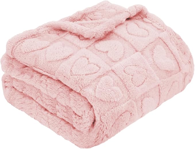 MACEVIA Dog Blankets for Small Dogs Washable Pet Cat Puppy Blanket for Couch Sofa Bed Small Soft Fluffy Fleece Heart Throw for Pet Kitten Doggy (24x29 Inch, Light Pink) | Warm Soft Washable Pet Bed Cover, Fuzzy Puppy Pets Blanket for Dogs and Cats,Plus...