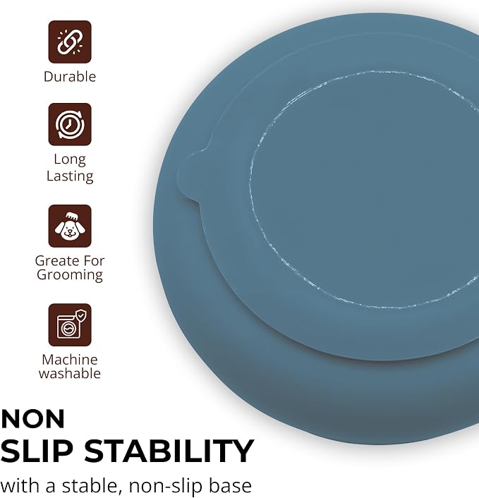 Slow Feeder Dog Bowls, Dishwasher Safe, Non-Slip Base, BPA-Free Slow Eating Dog Bowl (Stone Gray, 1-Pack)