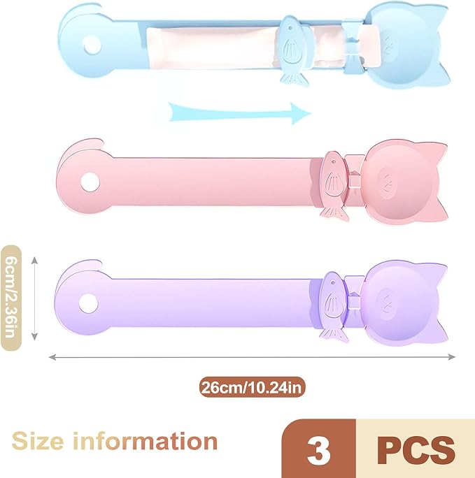3 Pack Cat Strip Feeder Squeeze Spoon for Wet Food Lickable Treats Dispenser Plastic Cat Feeding Tool for Liquid Snacks Pet Grooming Training Reward Supplies